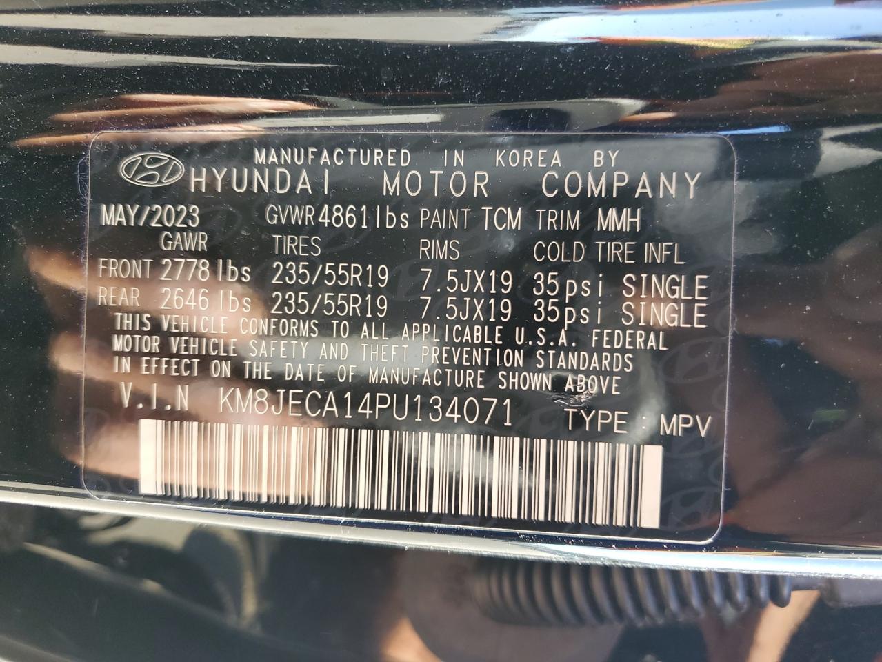 KM8JECA14PU134071 2023 Hyundai Tucson Limited