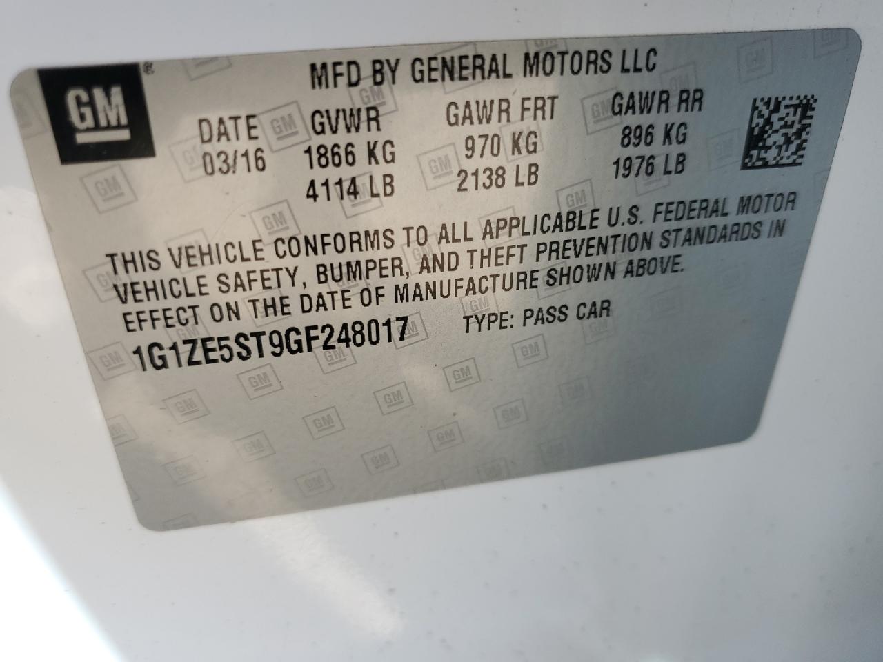 1G1ZE5ST9GF248017 2016 CHEVROLET MALIBU - Image 12