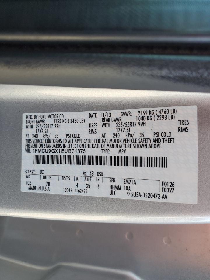 1FMCU9GX1EUB71375 2014 Ford Escape Se