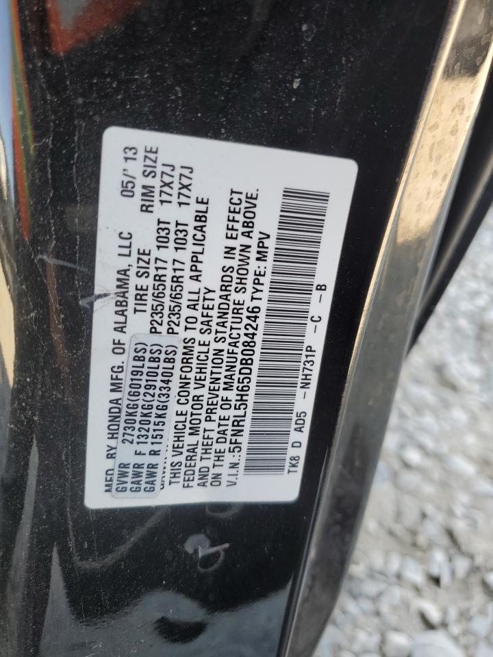 5FNRL5H65DB084246 2013 Honda Odyssey Exl