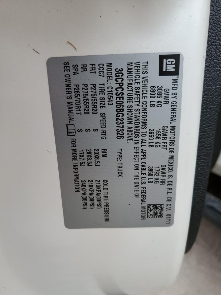 2011 Chevrolet Silverado C1500 Lt VIN: 3GCPCSE06BG237326 Lot: 74845194