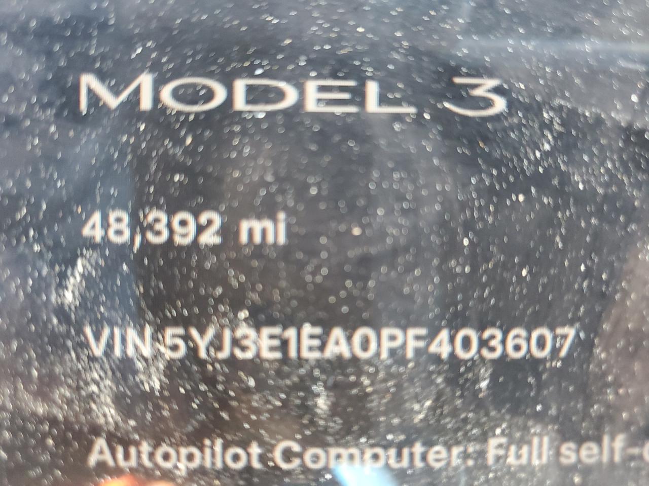 2023 Tesla Model 3 VIN: 5YJ3E1EA0PF403607 Lot: 76677484