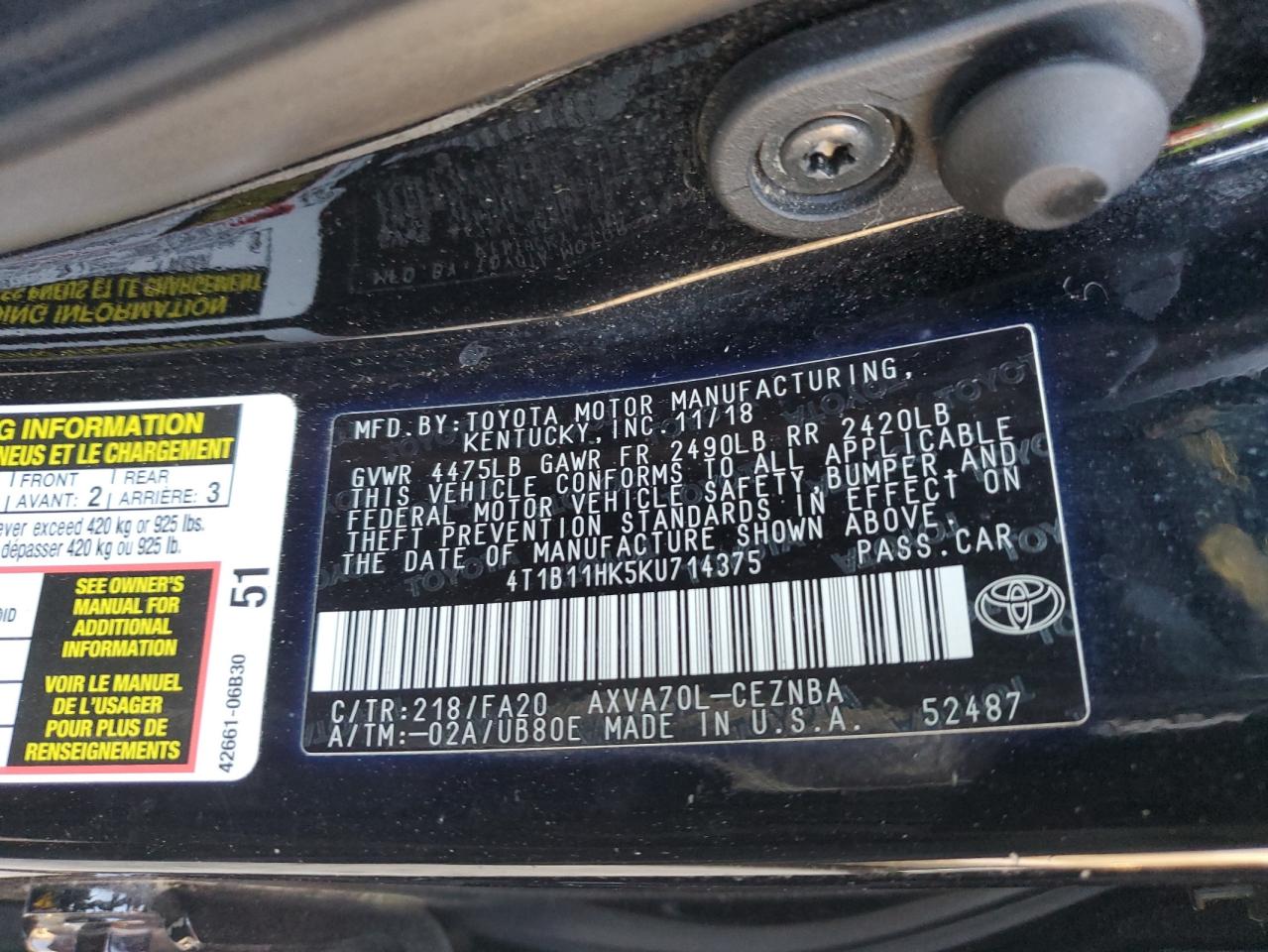 2019 Toyota Camry - Image 12