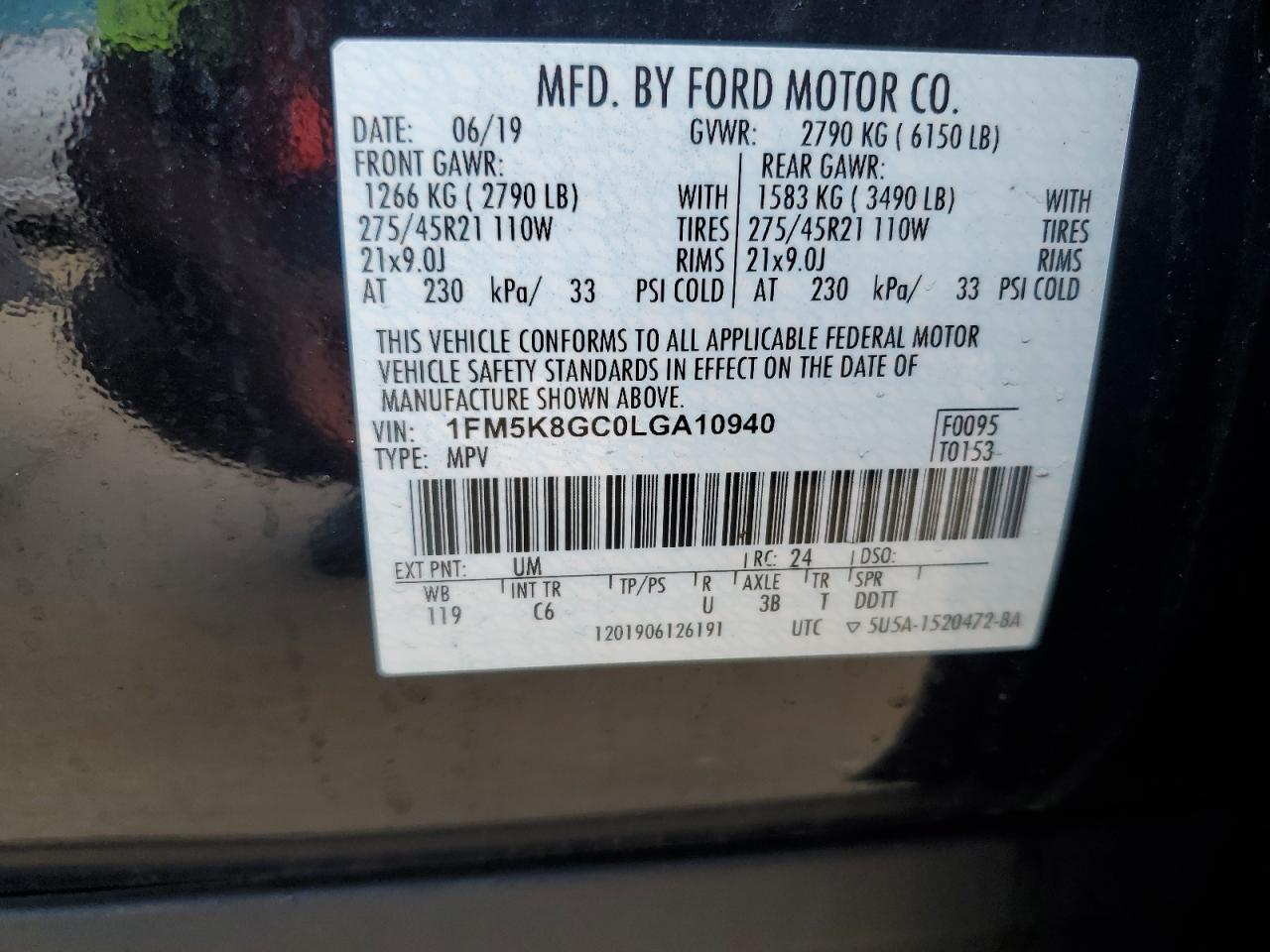 1FM5K8GC0LGA10940 2020 FORD EXPLORER - Image 14