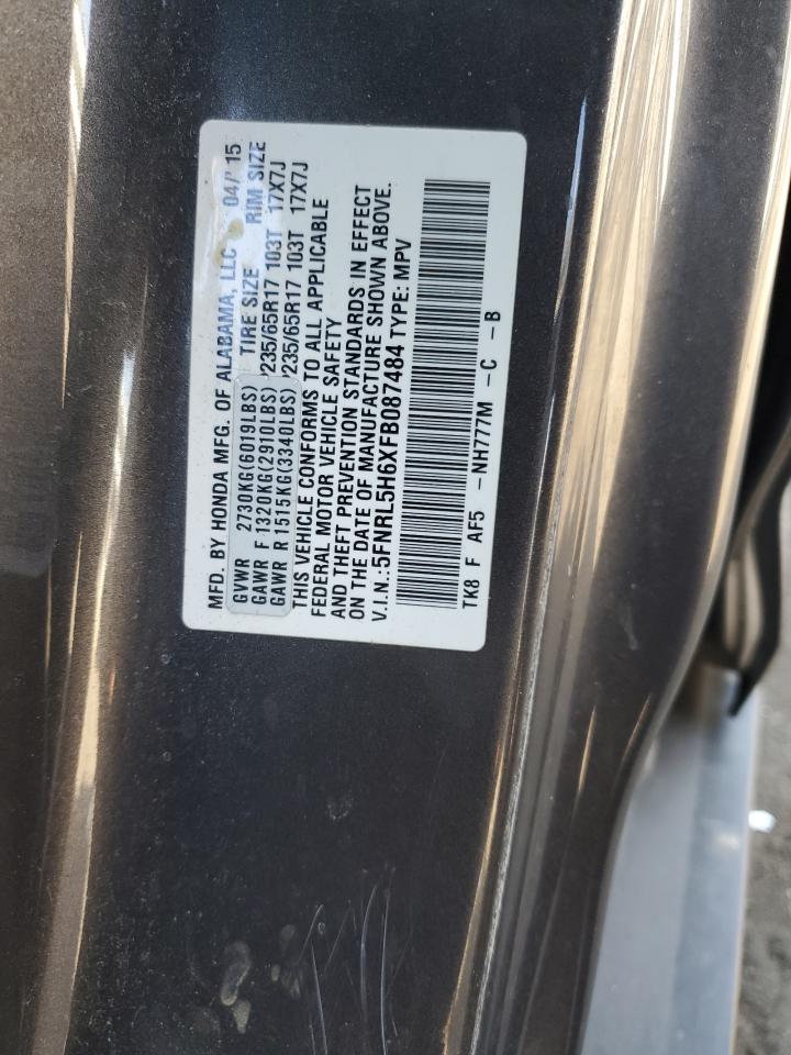 5FNRL5H6XFB087484 2015 Honda Odyssey Exl