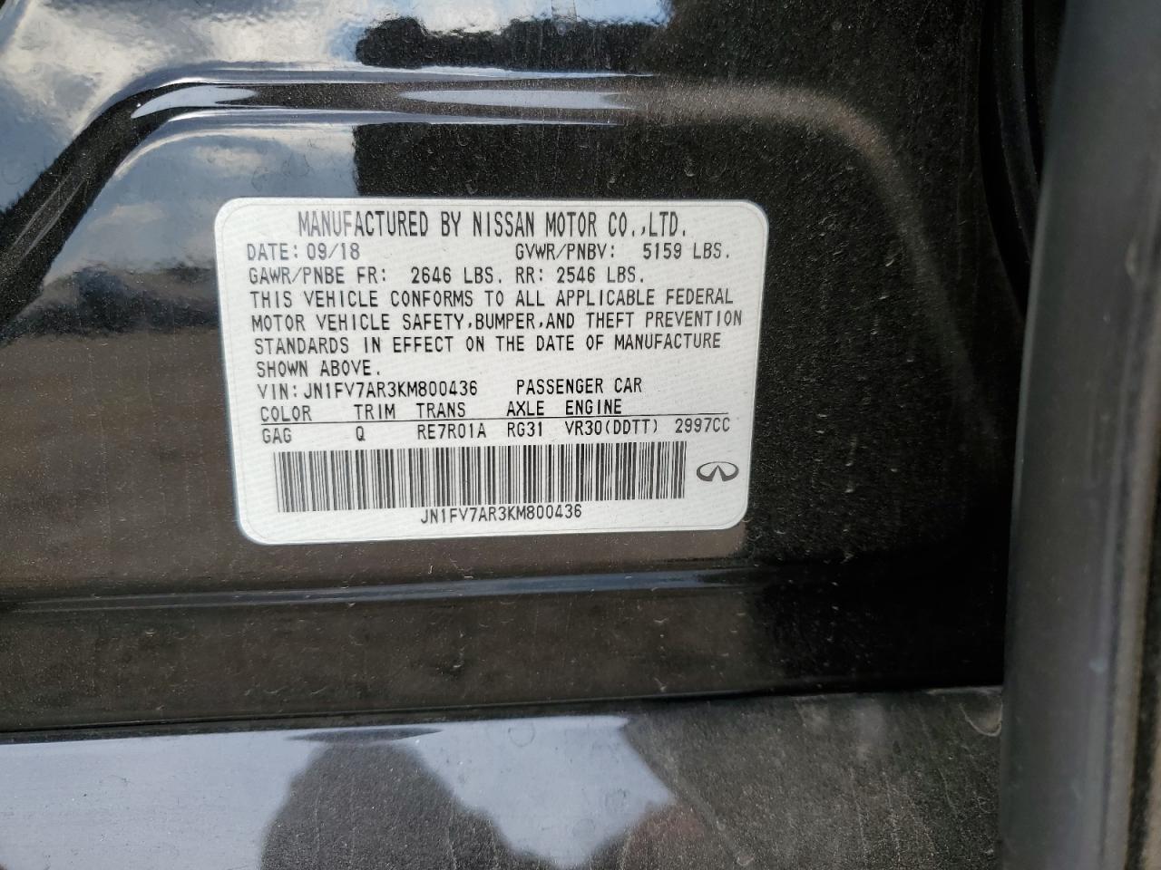 2019 Infiniti Q50 Red Sport 400 VIN: JN1FV7AR3KM800436 Lot: 72464844