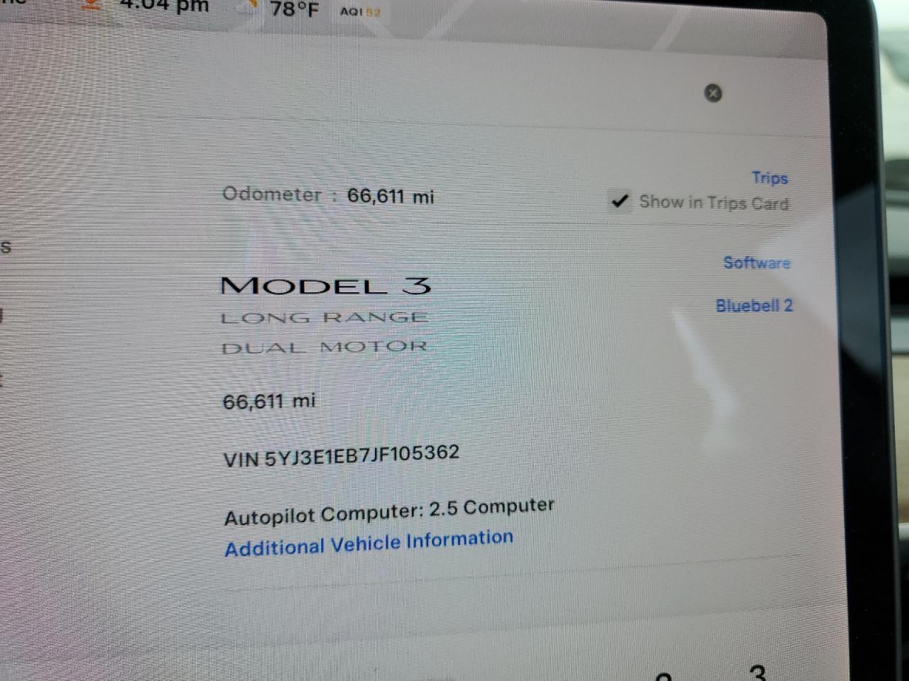 5YJ3E1EB7JF105362 2018 Tesla Model 3