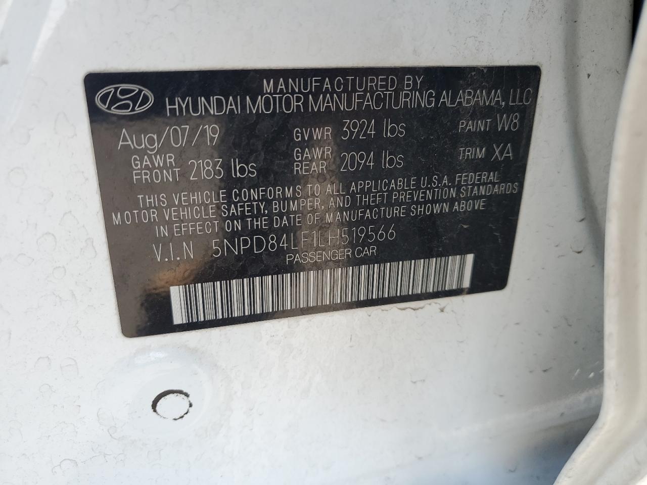 2020 Hyundai Elantra Sel VIN: 5NPD84LF1LH519566 Lot: 76170814