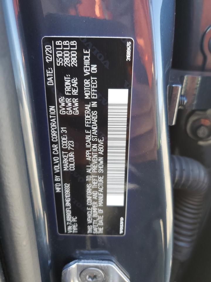 2021 Volvo S60 T8 Recharge Inscription VIN: 7JRBR0FL8MG109692 Lot: 74946784