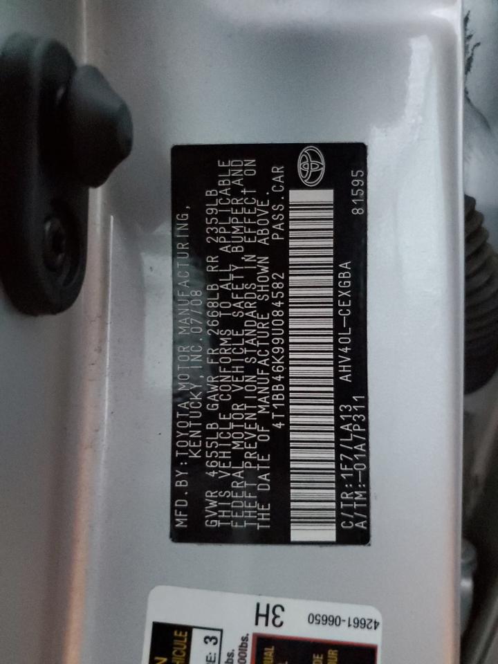 4T1BB46K99U084582 2009 Toyota Camry Hybrid