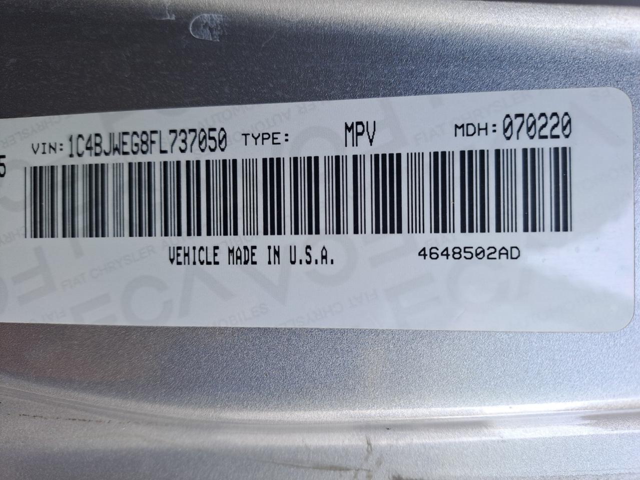 1C4BJWEG8FL737050 - 2015 Jeep Wrangler - #77728214