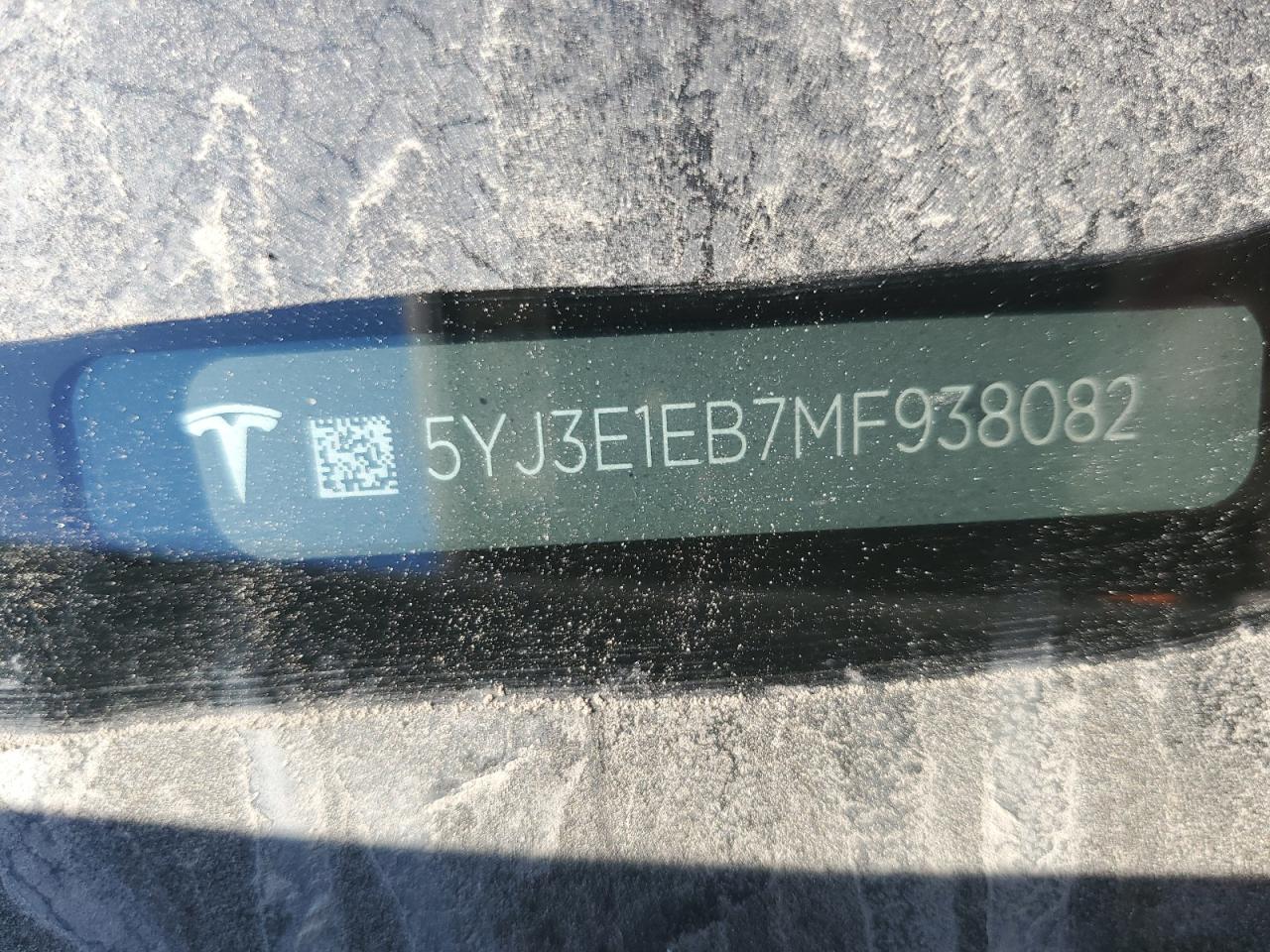 2021 Tesla Model 3 VIN: 5YJ3E1EB7MF938082 Lot: 75677754