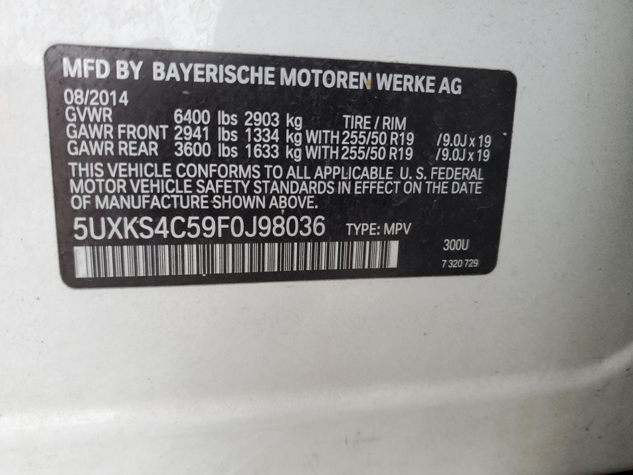 5UXKS4C59F0J98036 2015 BMW X5 xDrive35D