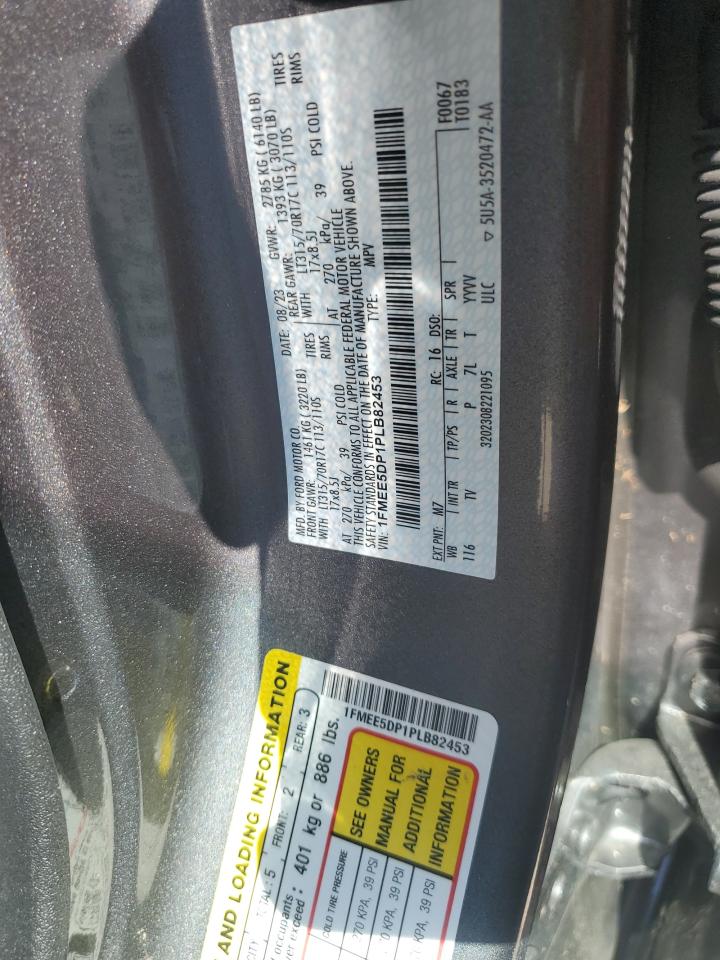 2023 Ford Bronco Base VIN: 1FMEE5DP1PLB82453 Lot: 75087904