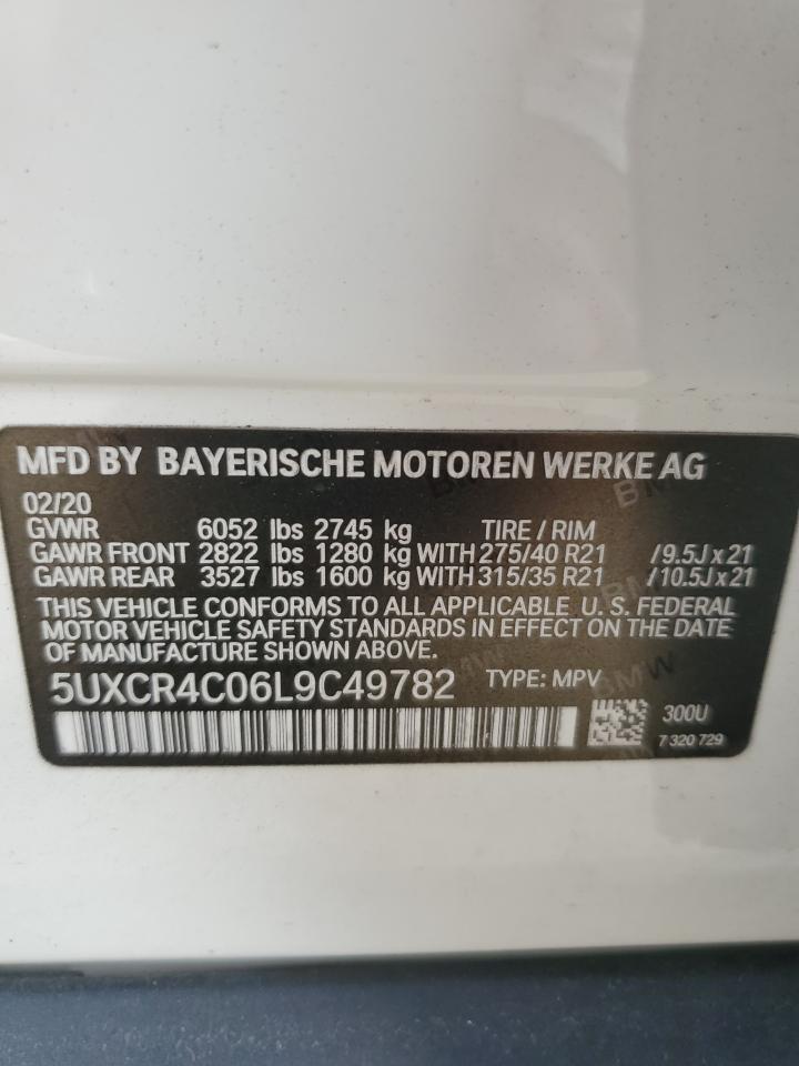 2020 BMW X5 Sdrive 40I VIN: 5UXCR4C06L9C49782 Lot: 74772124