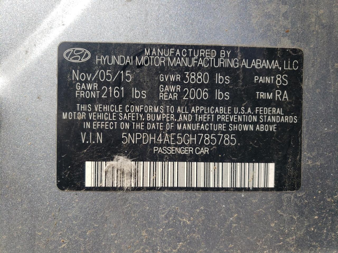 5NPDH4AE5GH785785 2016 Hyundai Elantra Se