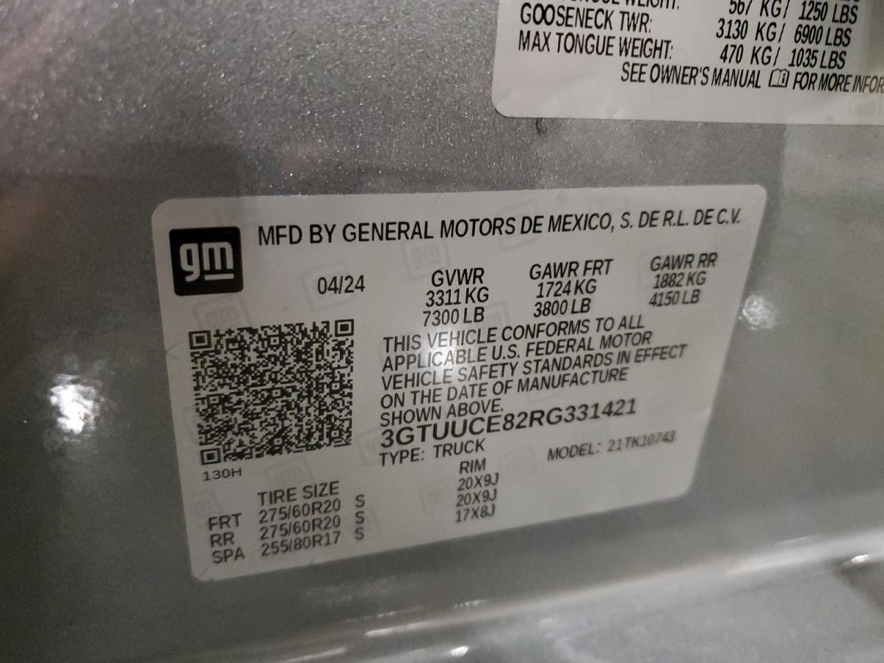 3GTUUCE82RG331421 2024 GMC Sierra K1500 Elevation