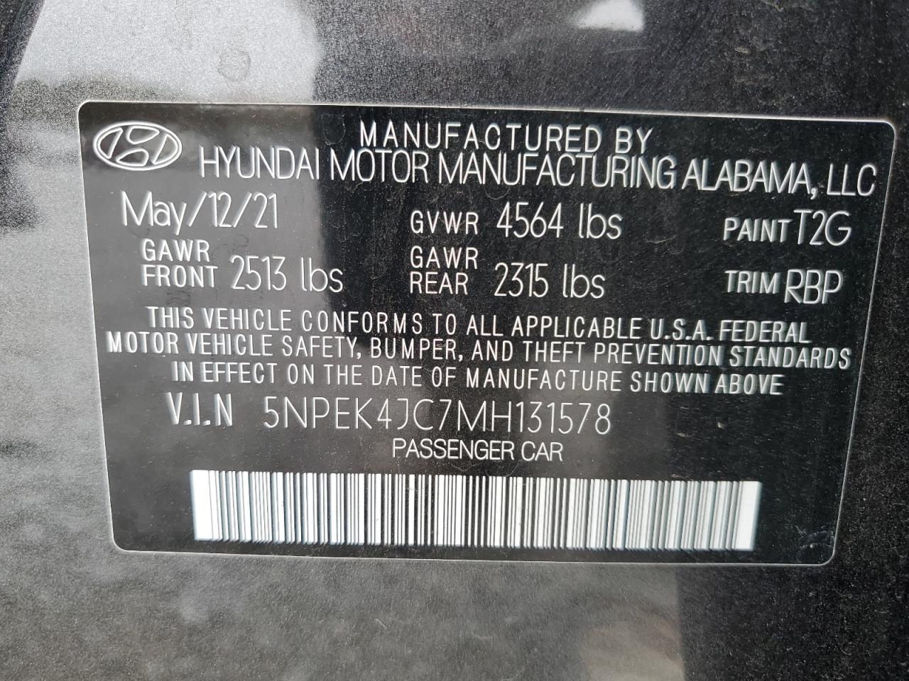 2021 Hyundai Sonata N Line VIN: 5NPEK4JC7MH131578 Lot: 77633244