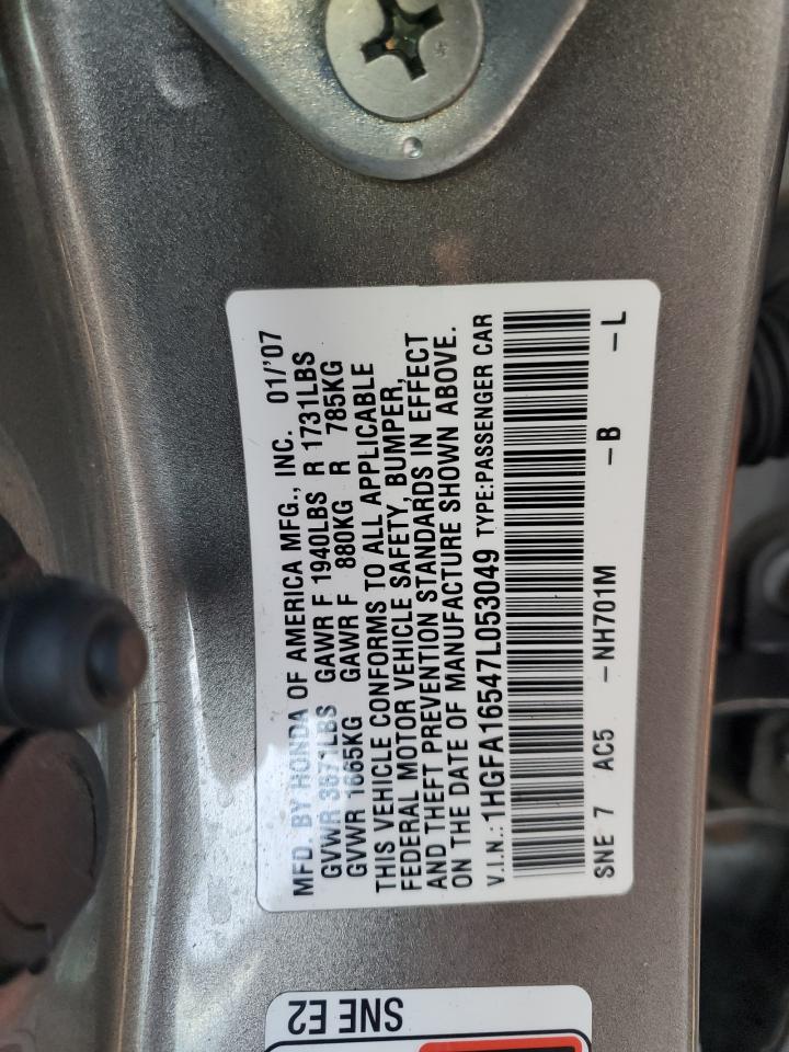 1HGFA16547L053049 2007 Honda Civic Lx