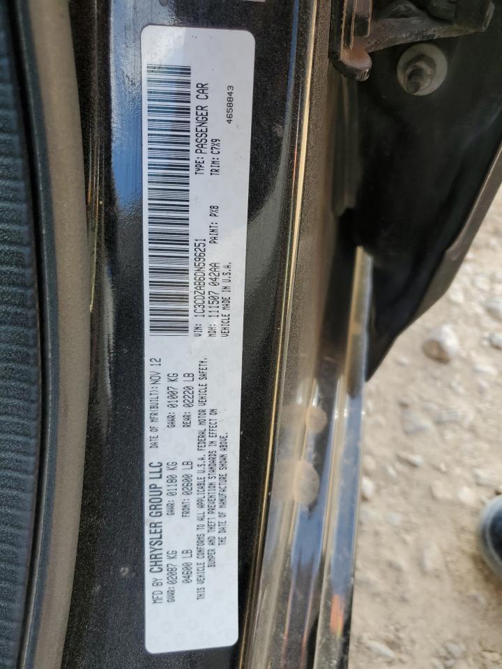 2013 Dodge Avenger Se VIN: 1C3CDZAB6DN596251 Lot: 78524904