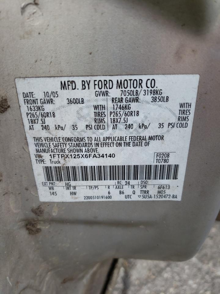 1FTPX125X6FA34140 2006 Ford F150