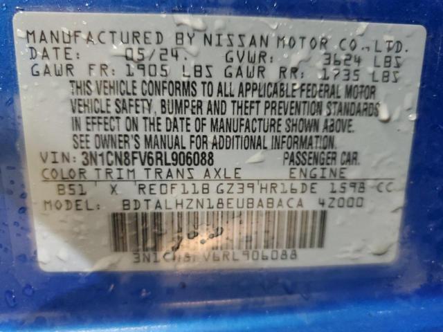 3N1CN8FV6RL906088 Nissan Versa SR 13