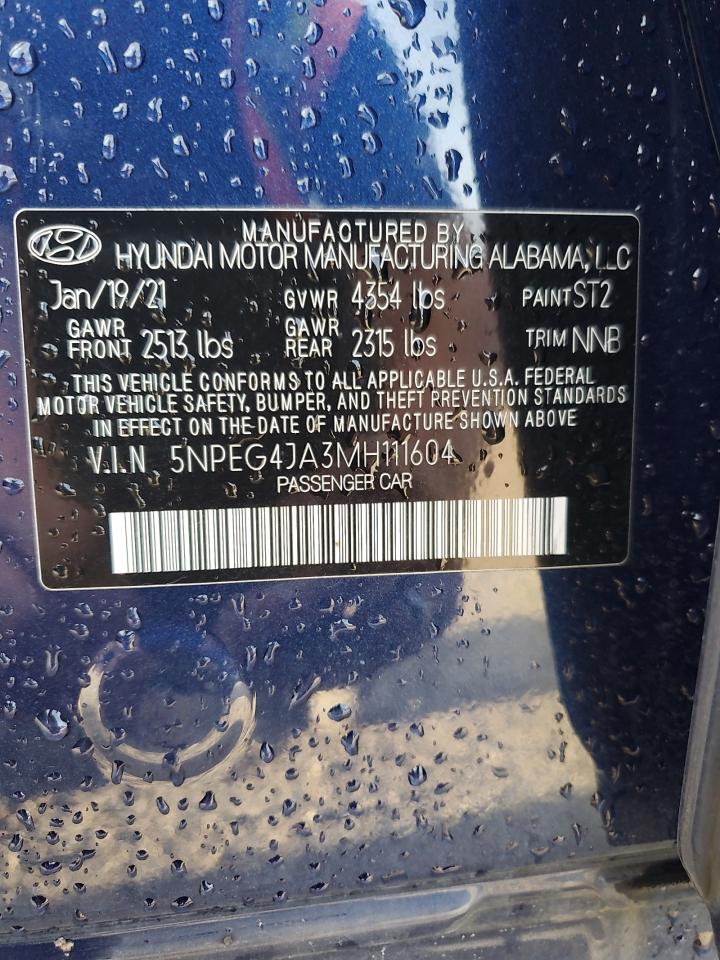 5NPEG4JA3MH111604 2021 Hyundai Sonata Se