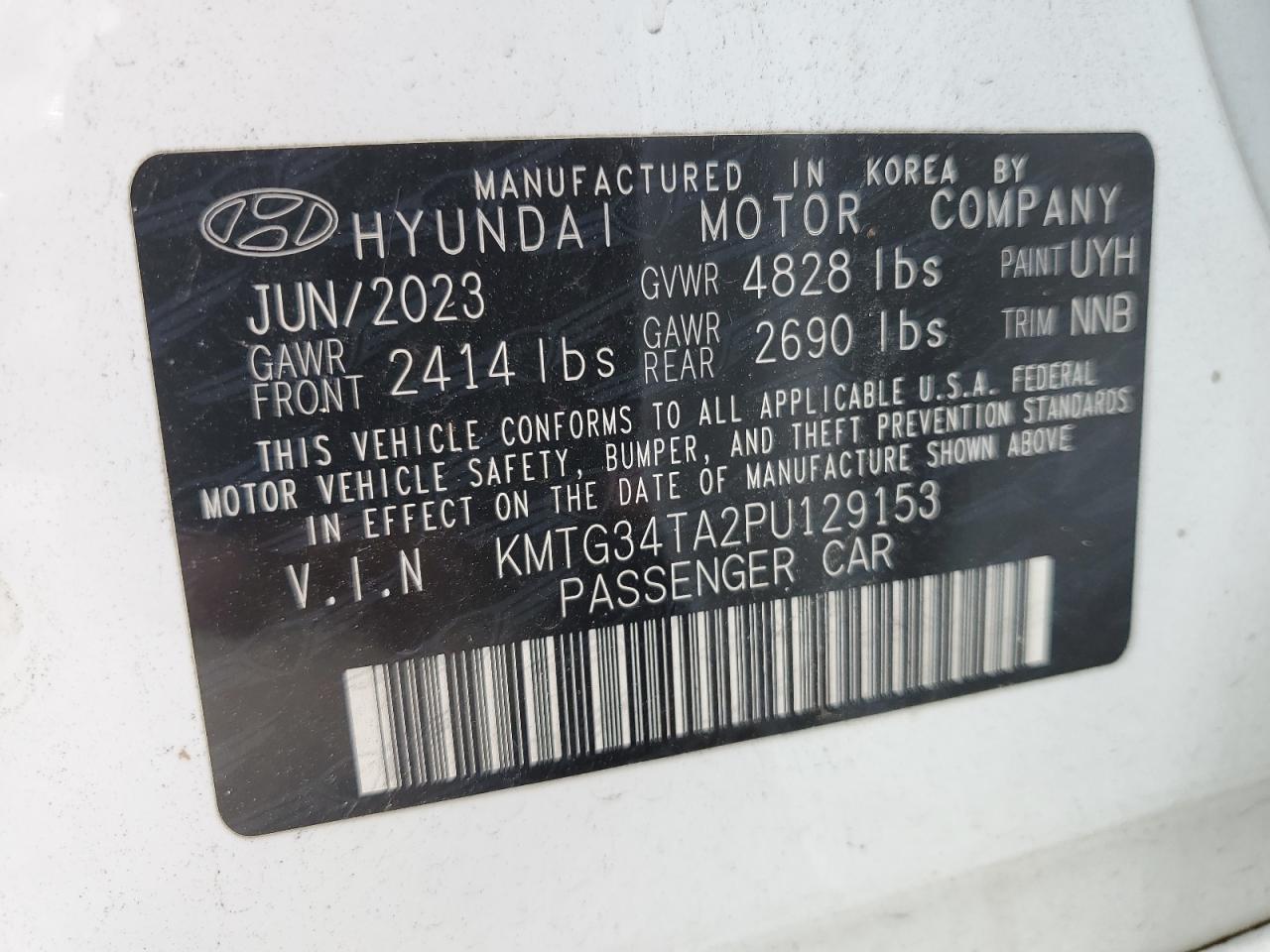 VIN KMTG34TA2PU129153 2023 GENESIS G70 BASE no.12