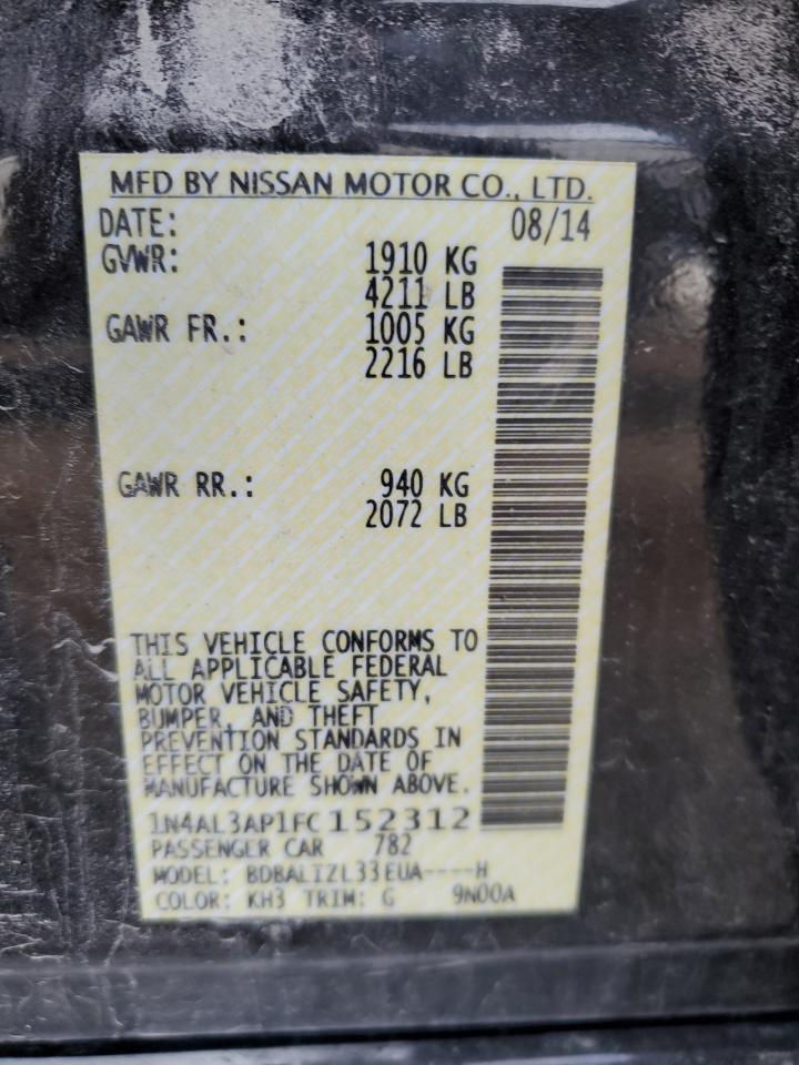 1N4AL3AP1FC152312 2015 Nissan Altima 2.5