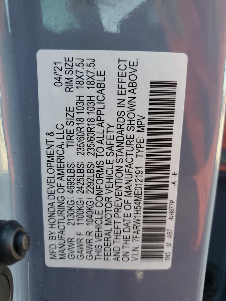 2021 Honda Cr-V Ex VIN: 7FARW1H54ME012191 Lot: 77302464