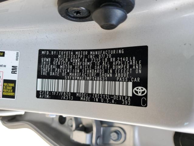 5YFVPMAE7MP148631 Toyota Corolla LE 13