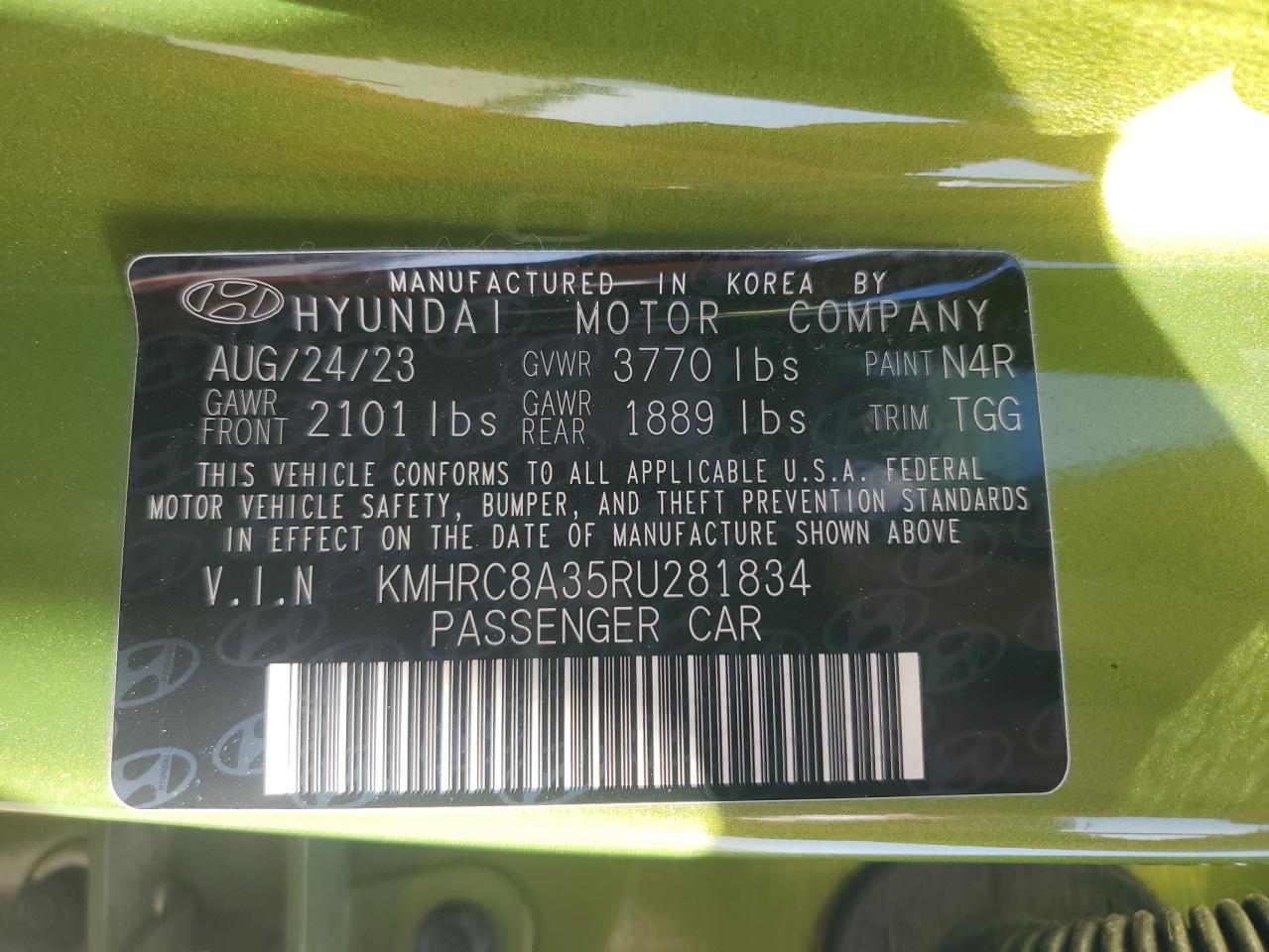 KMHRC8A35RU281834 2024 Hyundai Venue Sel