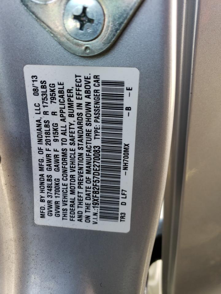2013 Honda Civic Lx VIN: 19XFB2F57DE270083 Lot: 77251364