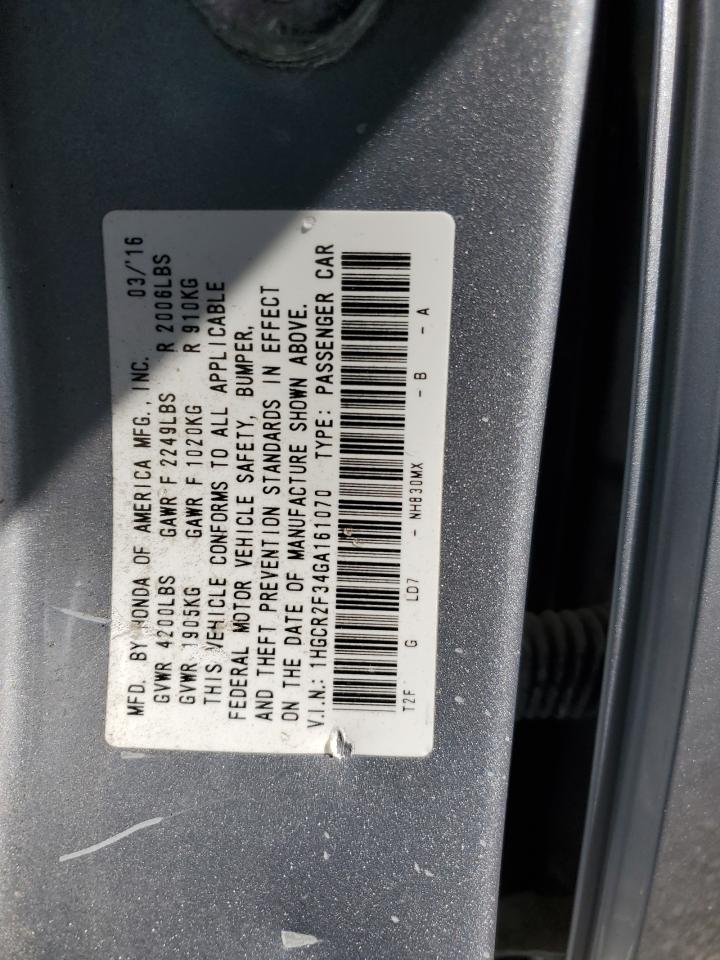 1HGCR2F34GA161070 2016 Honda Accord Lx