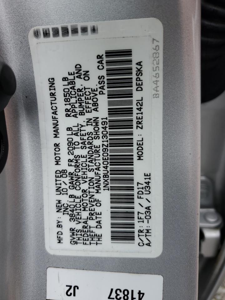 1NXBU40E09Z130491 2009 Toyota Corolla Base