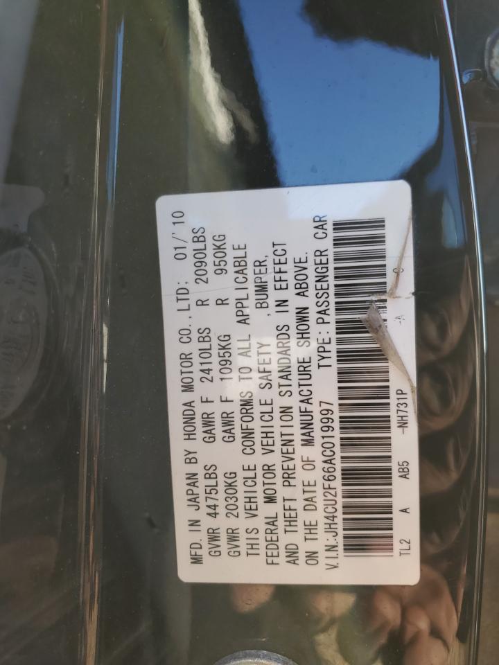 2010 Acura Tsx VIN: JH4CU2F66AC019997 Lot: 77479544