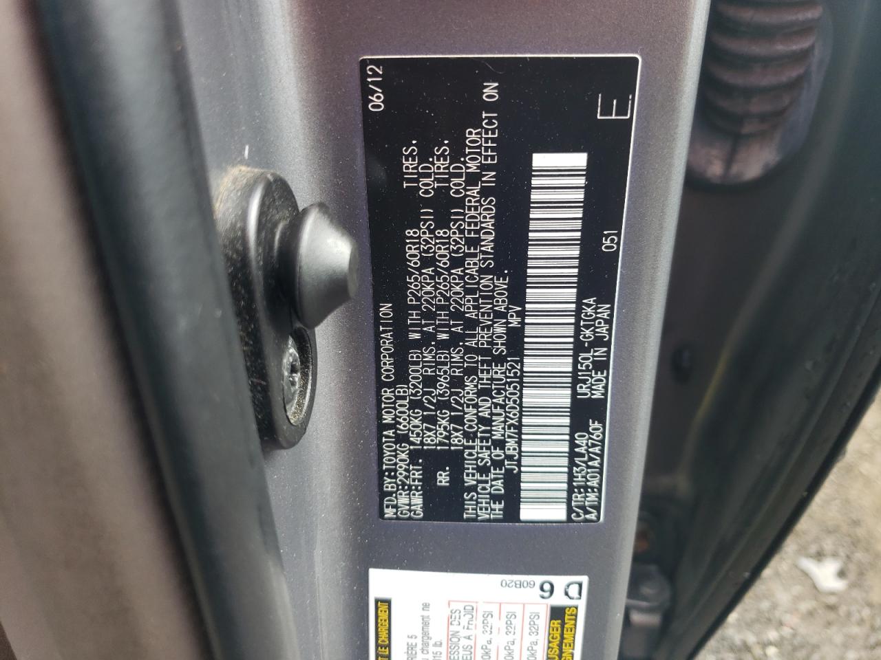 JTJBM7FX6D5051521 2013 Lexus Gx 460