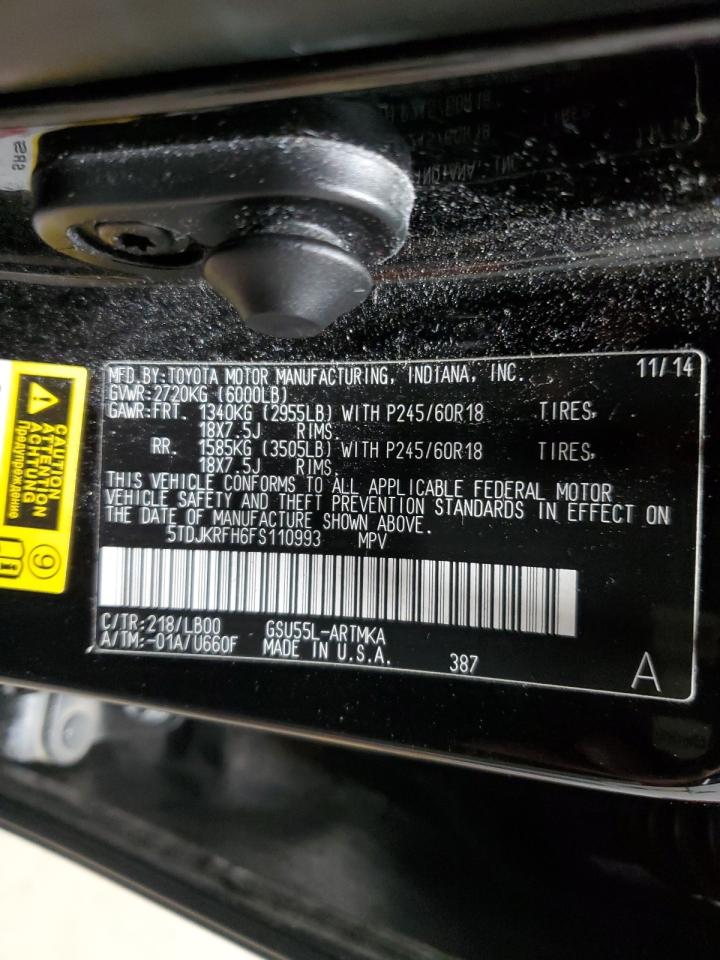 5TDJKRFH6FS110993 2015 Toyota Highlander Xle