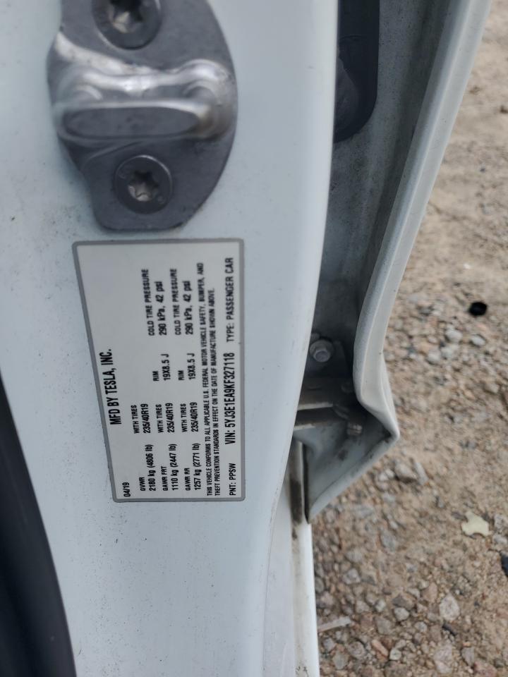 5YJ3E1EA9KF327118 2019 Tesla Model 3