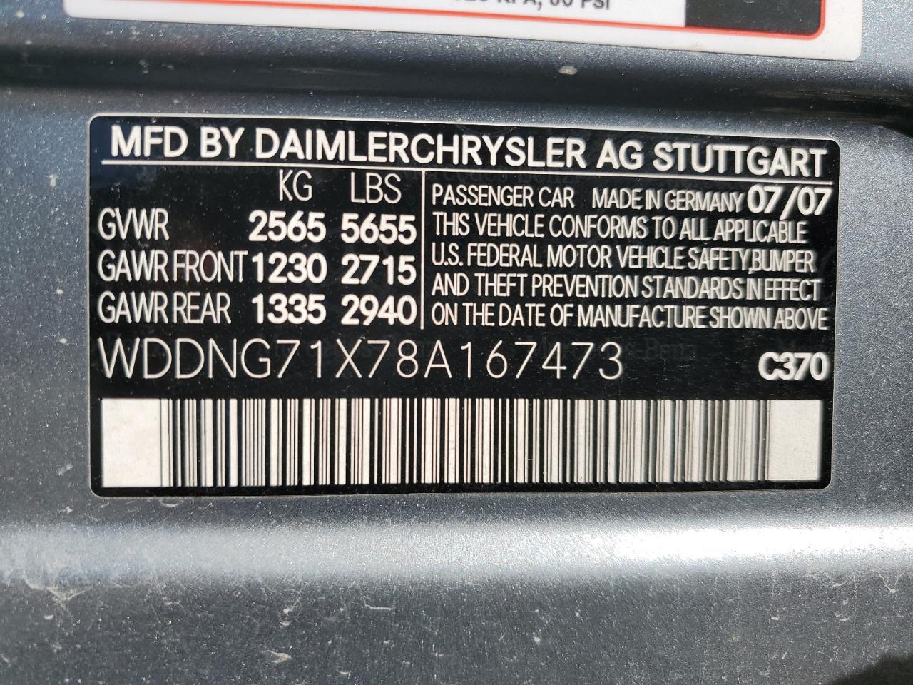 WDDNG71X78A167473 2008 Mercedes-Benz S 550