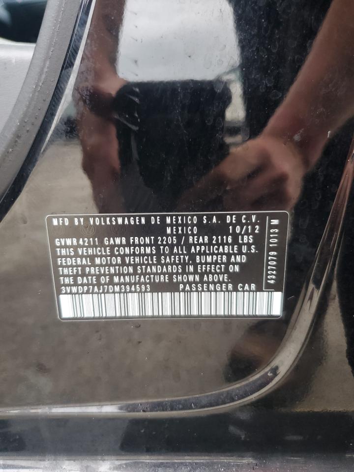 2013 Volkswagen Jetta Se VIN: 3VWDP7AJ7DM394593 Lot: 74326874