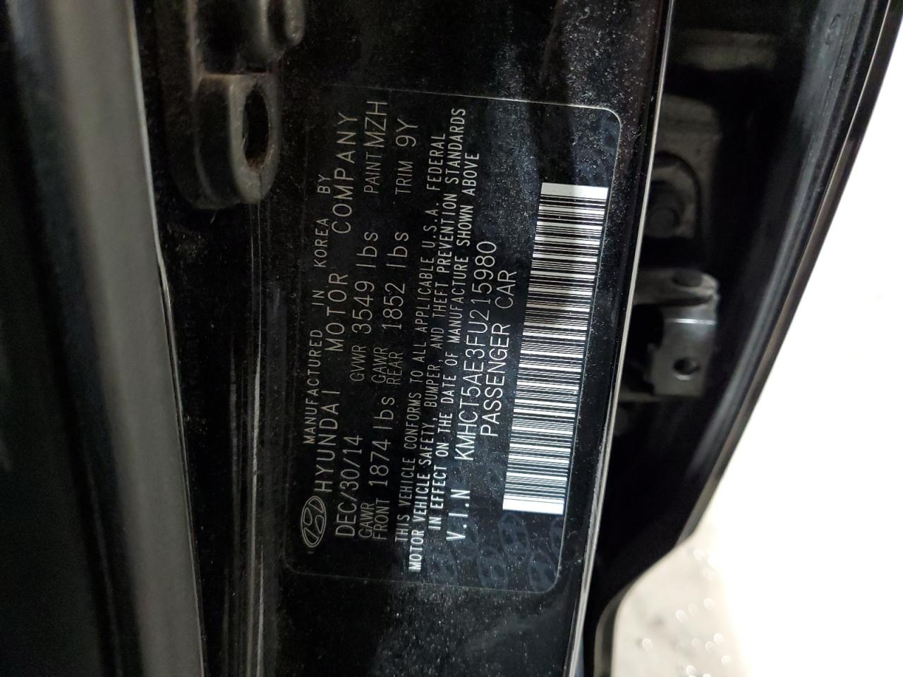 KMHCT5AE3FU215980 2015 Hyundai Accent Gs