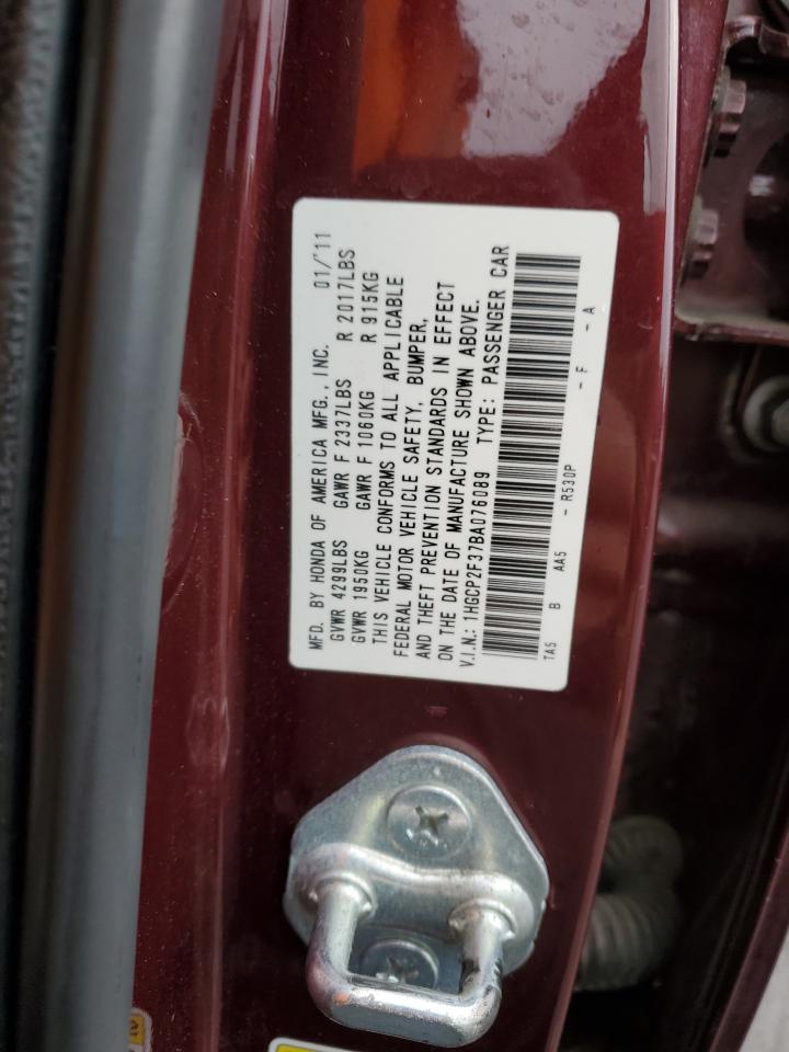 1HGCP2F37BA076089 2011 Honda Accord Lx