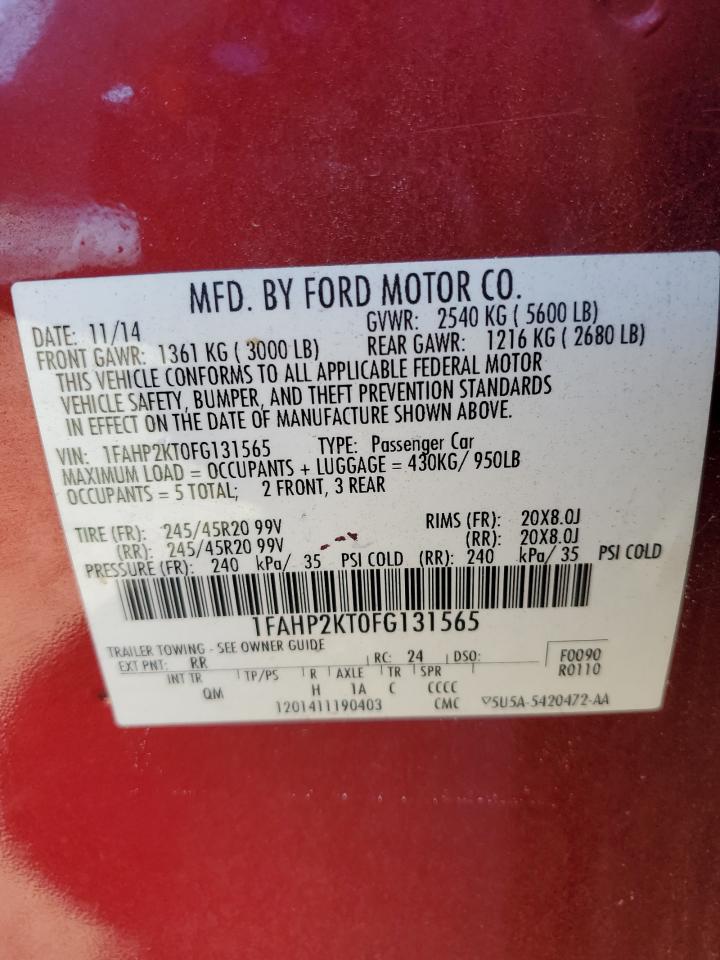 1FAHP2KT0FG131565 2015 Ford Taurus Sho