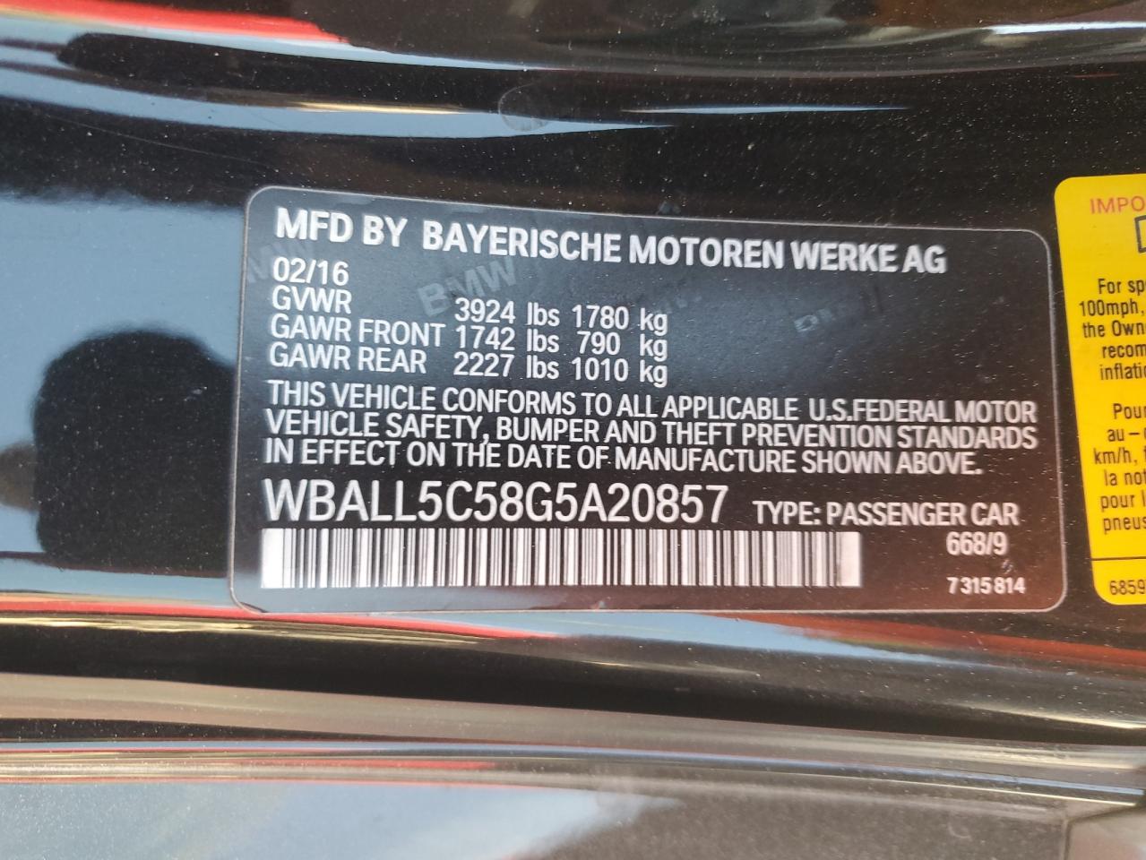 WBALL5C58G5A20857 2016 BMW Z4 Sdrive28I