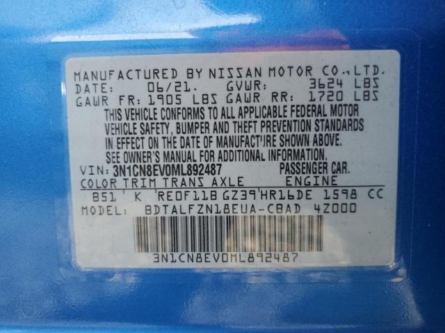 3N1CN8EV0ML892487 Nissan Versa SV 13