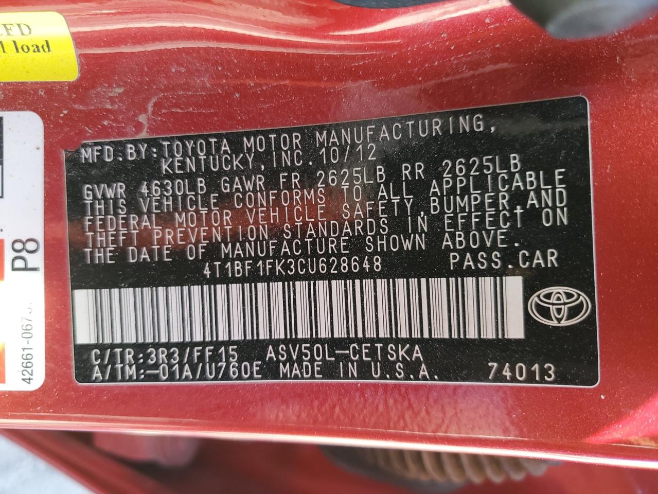 2012 Toyota Camry - Image 12