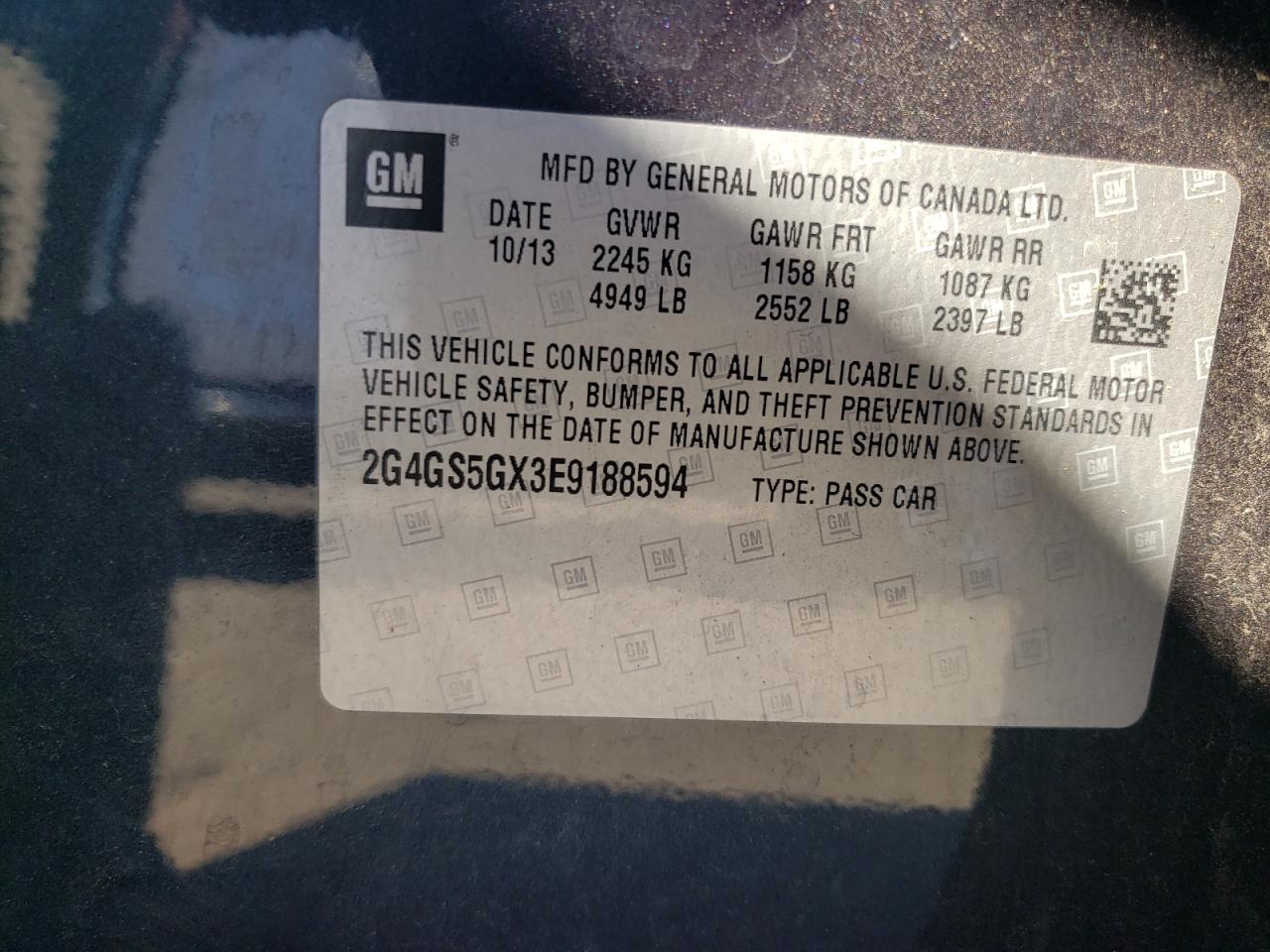 2G4GS5GX3E9188594 2014 Buick Regal Premium