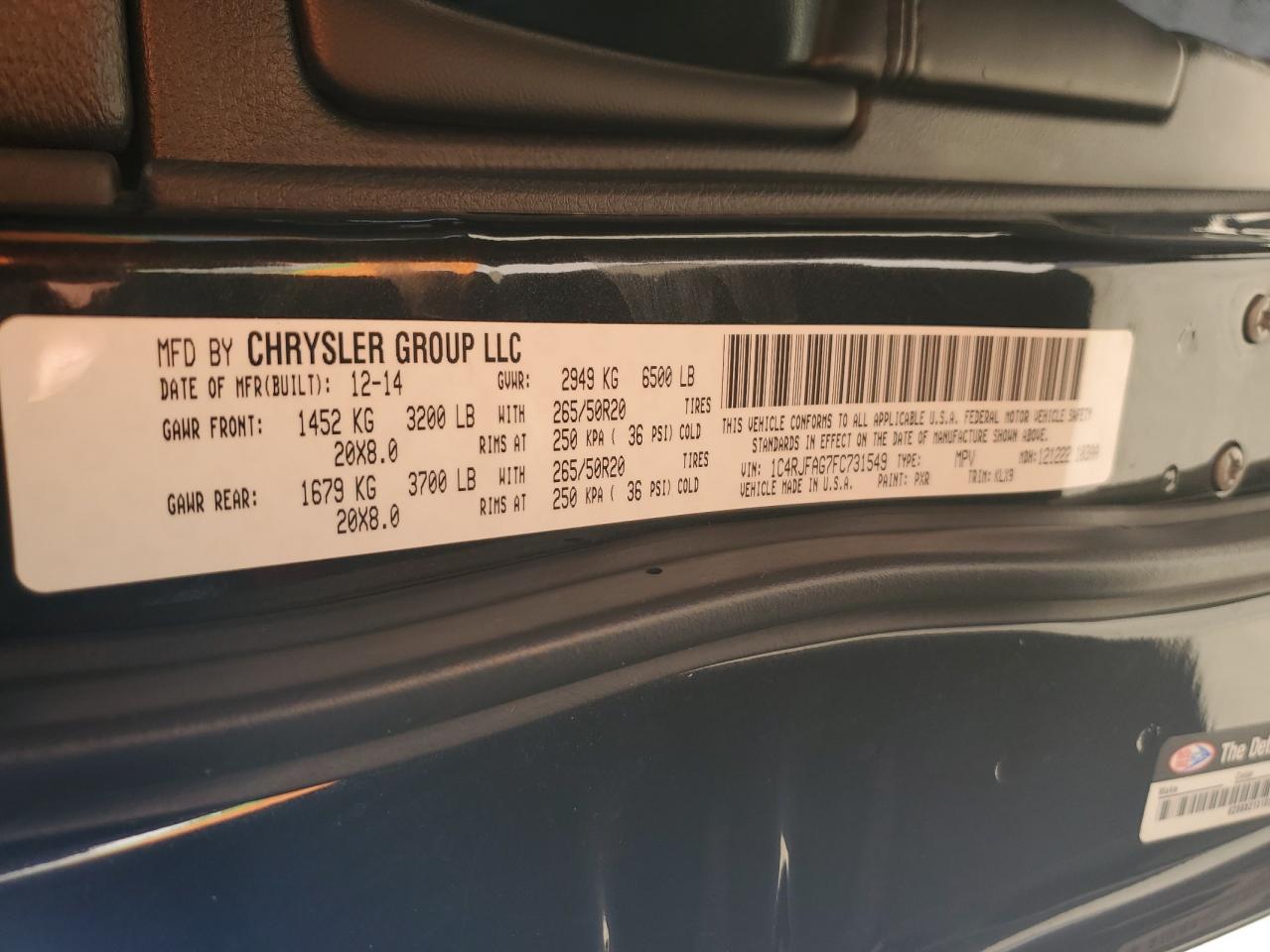 2015 Jeep Grand Cherokee - Image 14