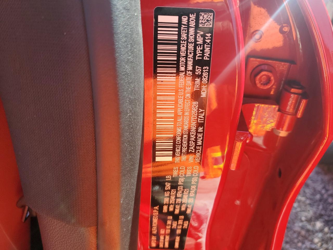 2022 Alfa Romeo Stelvio Ti VIN: ZASPAKBN6N7D25628 Lot: 74698514